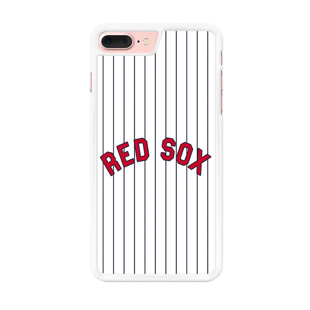 Baseball Boston Red Sox MLB 002 iPhone 7 Plus Case-Rubber / White (2D Case)-Xtracase