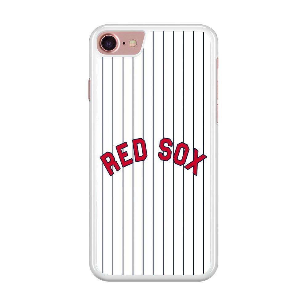 Baseball Boston Red Sox MLB 002 iPhone 7 Case-Rubber / White (2D Case)-Xtracase