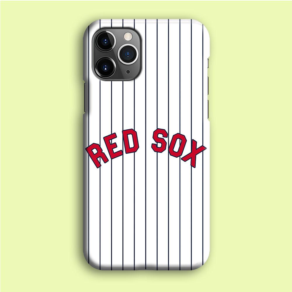 Baseball Boston Red Sox MLB 002 iPhone 12 Pro Max Case-Rubber / White (2D Case)-Xtracase