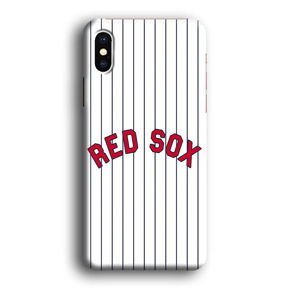 Baseball Boston Red Sox MLB 002 iPhone X Case-Plastic / Full Wrap (3D Case)-Xtracase