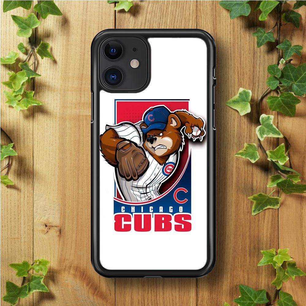 Baseball Chicago Cubs MLB 001 iPhone 11 Case-Rubber / Black (2D Case)-Xtracase