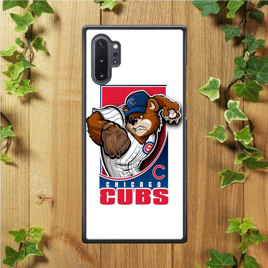 Baseball Chicago Cubs MLB 001 Samsung Galaxy Note 10 Plus Case-Rubber / Black (2D Case)-Xtracase