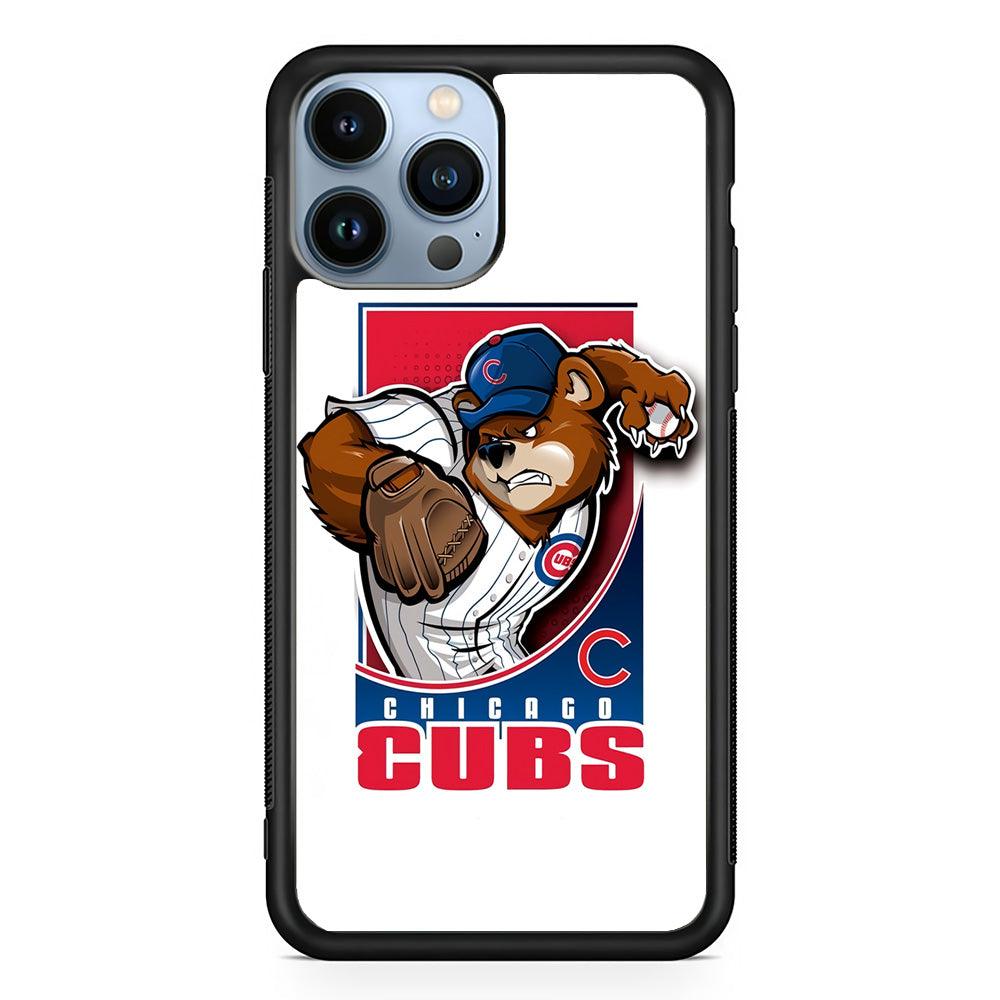 Baseball Chicago Cubs MLB 001 iPhone 13 Pro Case-Rubber / Black (2D Case)-Xtracase