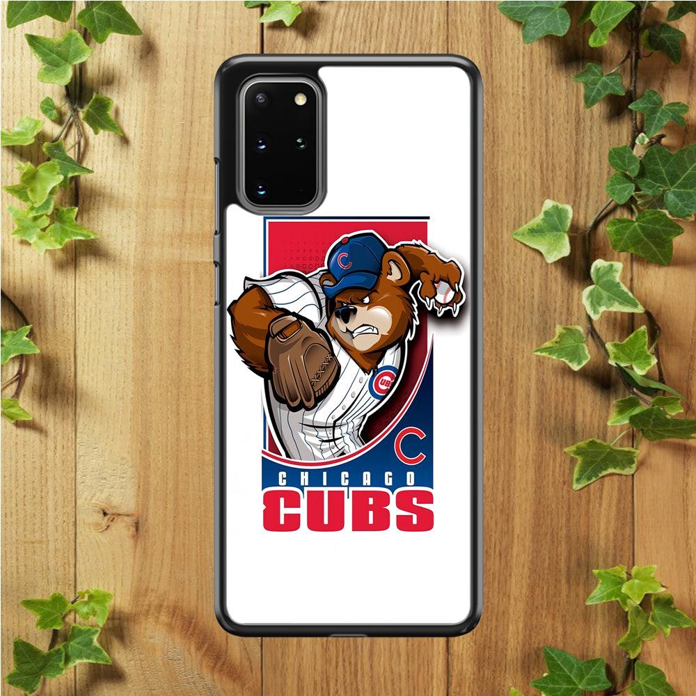 Baseball Chicago Cubs MLB 001 Samsung Galaxy S20 Plus Case-Rubber / White (2D Case)-Xtracase