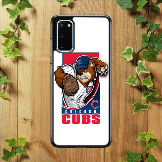 Baseball Chicago Cubs MLB 001 Samsung Galaxy S20 Case-Rubber / Black (2D Case)-Xtracase