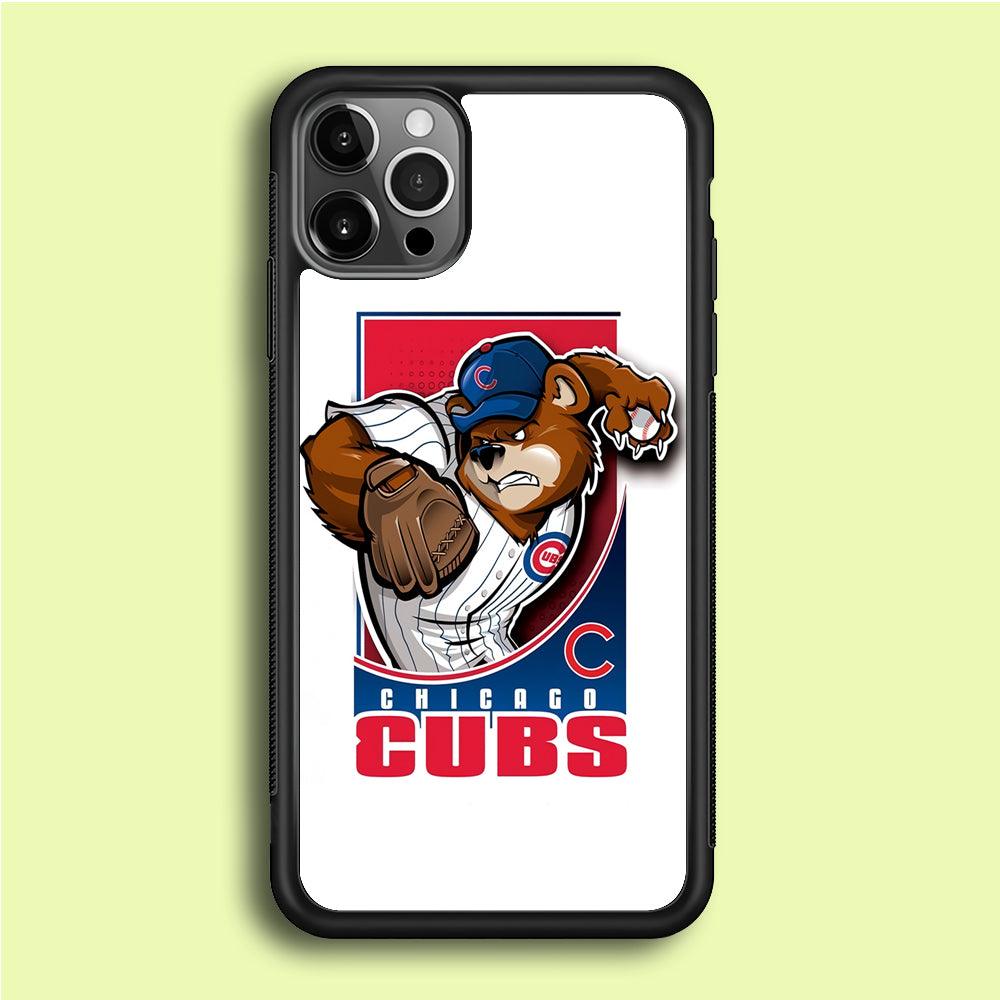 Baseball Chicago Cubs MLB 001 iPhone 12 Pro Max Case-Rubber / Black (2D Case)-Xtracase