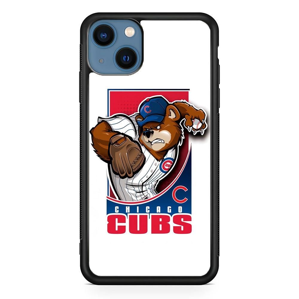 Baseball Chicago Cubs MLB 001 iPhone 13 Mini Case-Rubber / Black (2D Case)-Xtracase