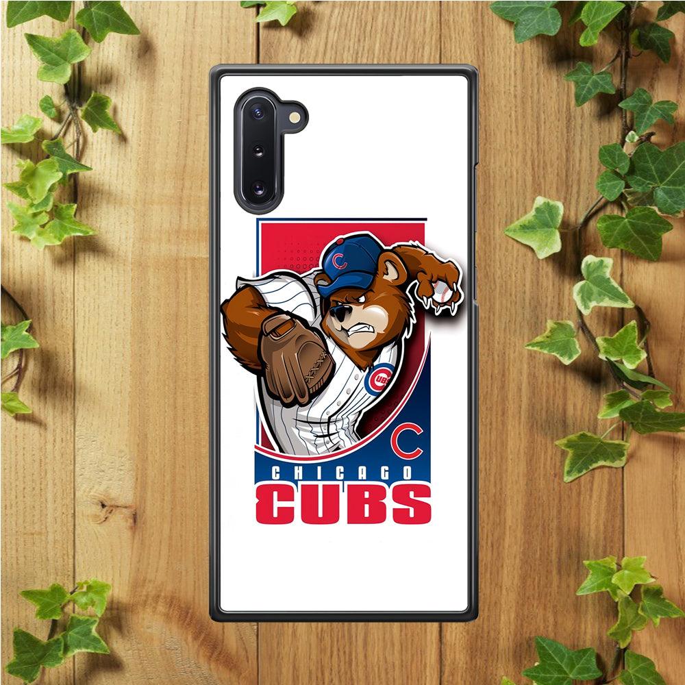 Baseball Chicago Cubs MLB 001 Samsung Galaxy Note 10 Case-Rubber / Black (2D Case)-Xtracase