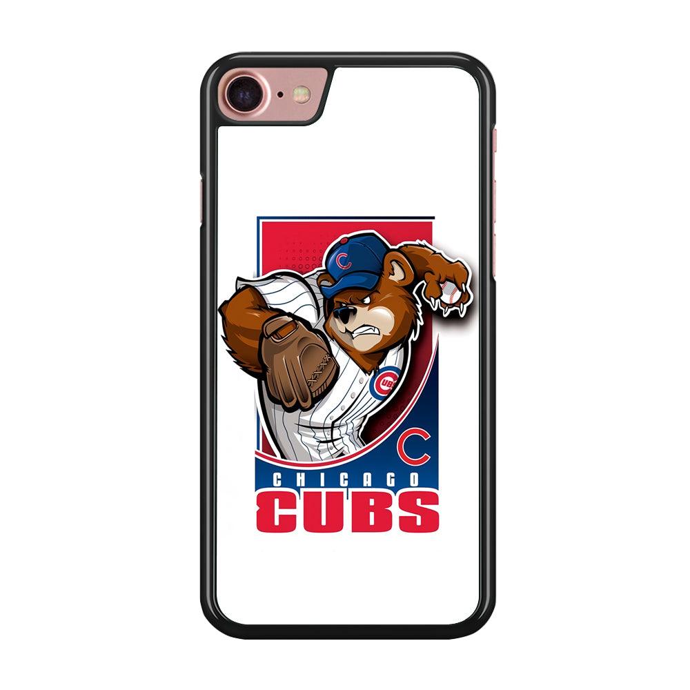 Baseball Chicago Cubs MLB 001 iPhone 7 Case-Rubber / Black (2D Case)-Xtracase