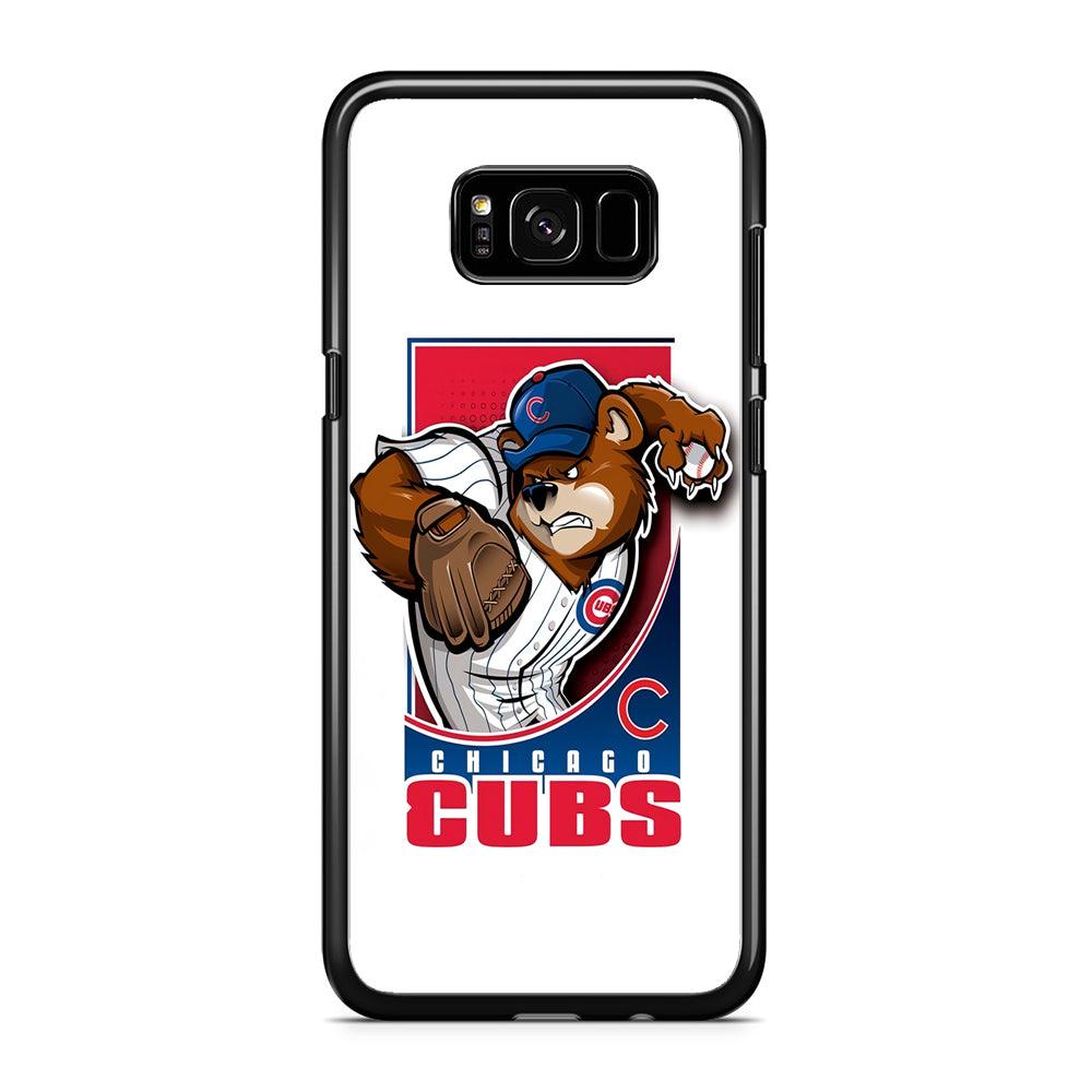Baseball Chicago Cubs MLB 001 Samsung Galaxy S8 Case-Rubber / Black (2D Case)-Xtracase