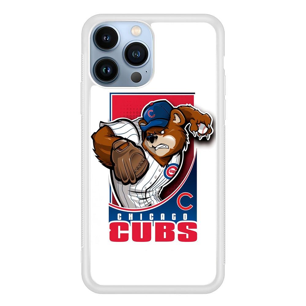 Baseball Chicago Cubs MLB 001 iPhone 13 Pro Case-Rubber / White (2D Case)-Xtracase