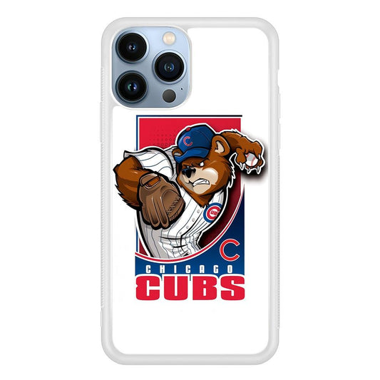 Baseball Chicago Cubs MLB 001 iPhone 13 Pro Case-Rubber / White (2D Case)-Xtracase
