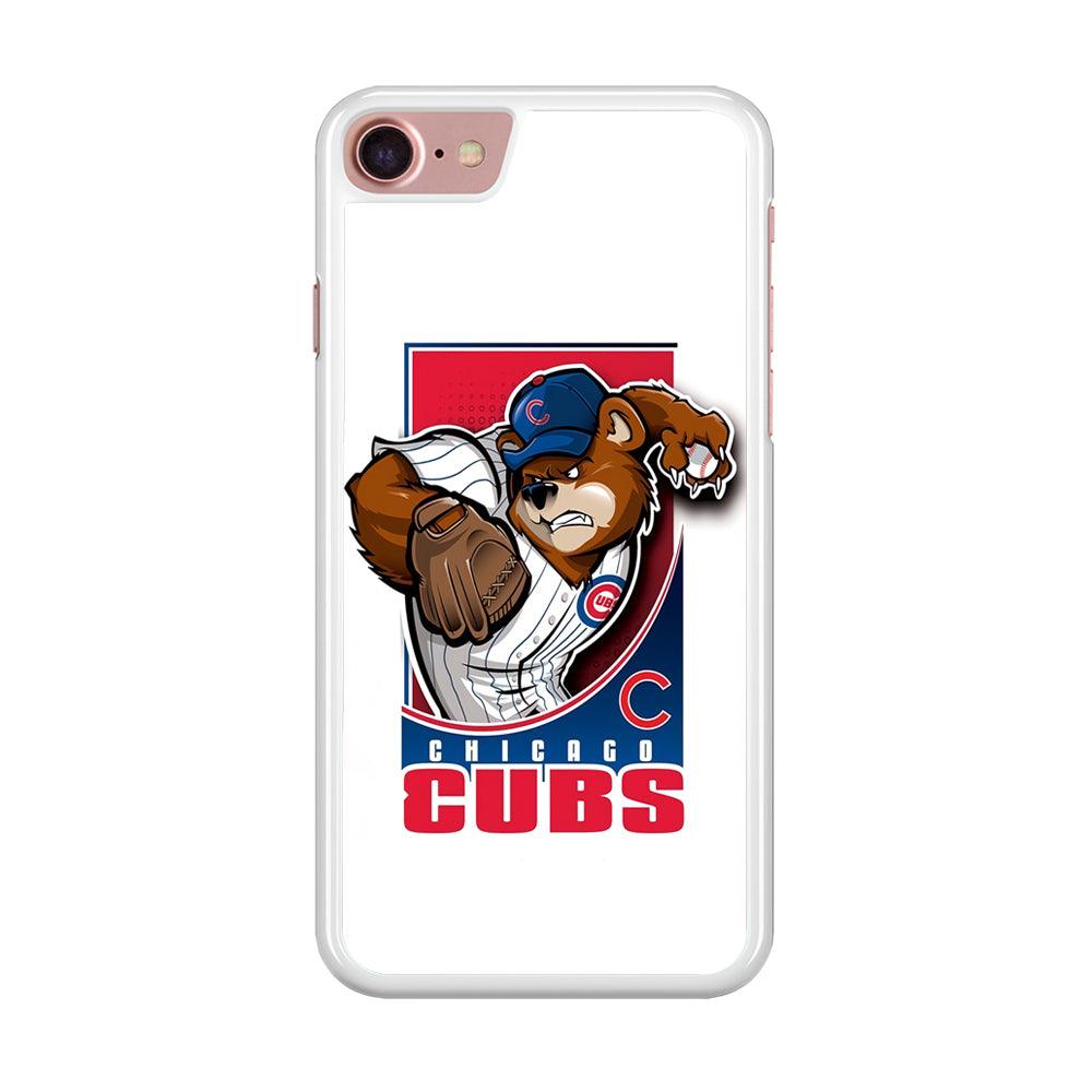 Baseball Chicago Cubs MLB 001 iPhone 7 Case-Rubber / White (2D Case)-Xtracase