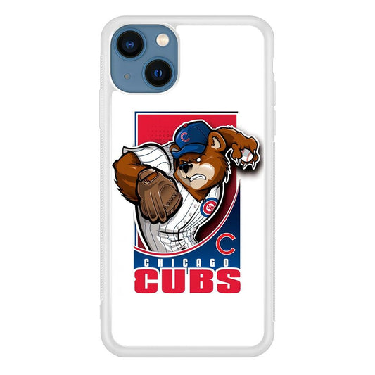 Baseball Chicago Cubs MLB 001 iPhone 13 Mini Case-Rubber / White (2D Case)-Xtracase