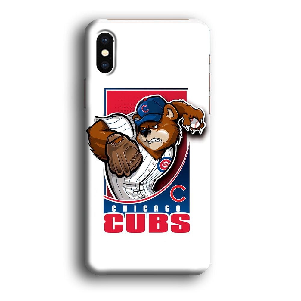 Baseball Chicago Cubs MLB 001 iPhone Xs Case-Plastic / Full Wrap (3D Case)-Xtracase