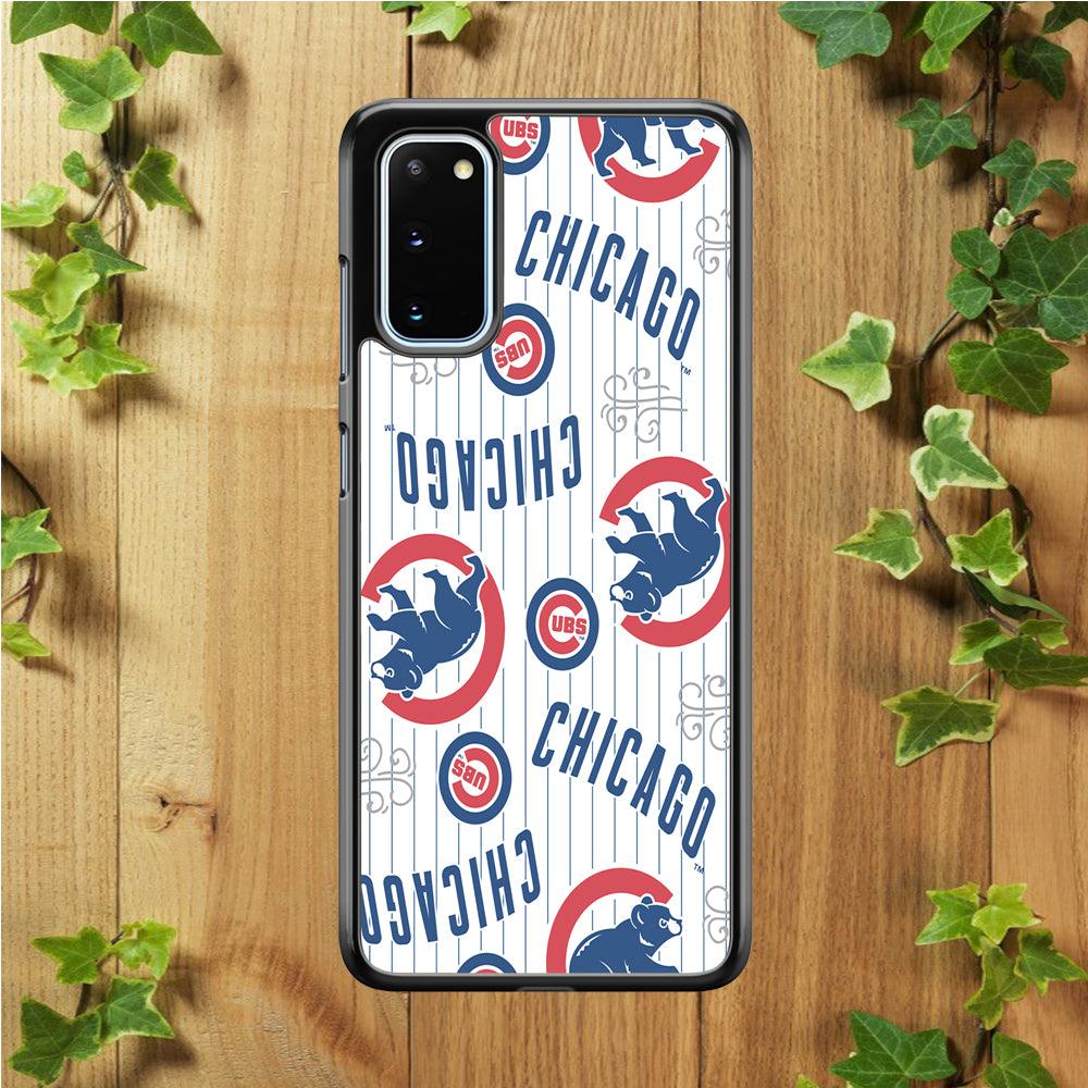 Baseball Chicago Cubs MLB 002 Samsung Galaxy S20 Case-Rubber / White (2D Case)-Xtracase