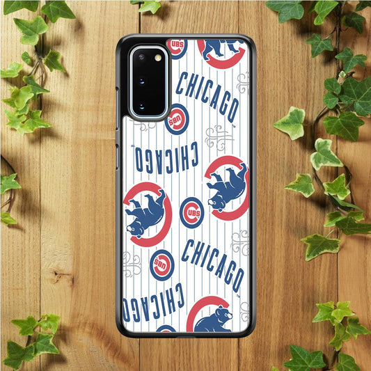 Baseball Chicago Cubs MLB 002 Samsung Galaxy S20 Case-Rubber / White (2D Case)-Xtracase