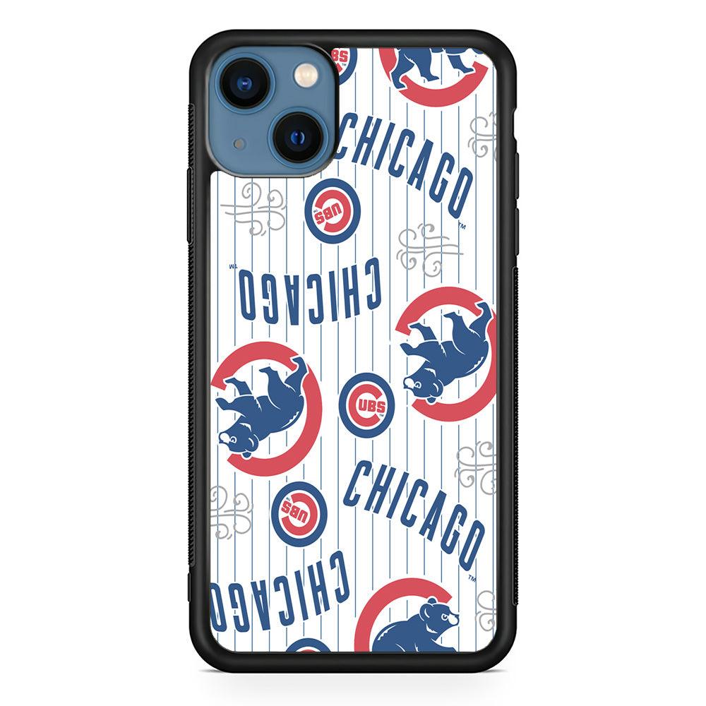 Baseball Chicago Cubs MLB 002 iPhone 13 Mini Case-Rubber / Black (2D Case)-Xtracase