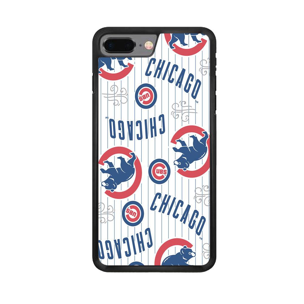 Baseball Chicago Cubs MLB 002 iPhone 8 Plus Case-Rubber / Black (2D Case)-Xtracase