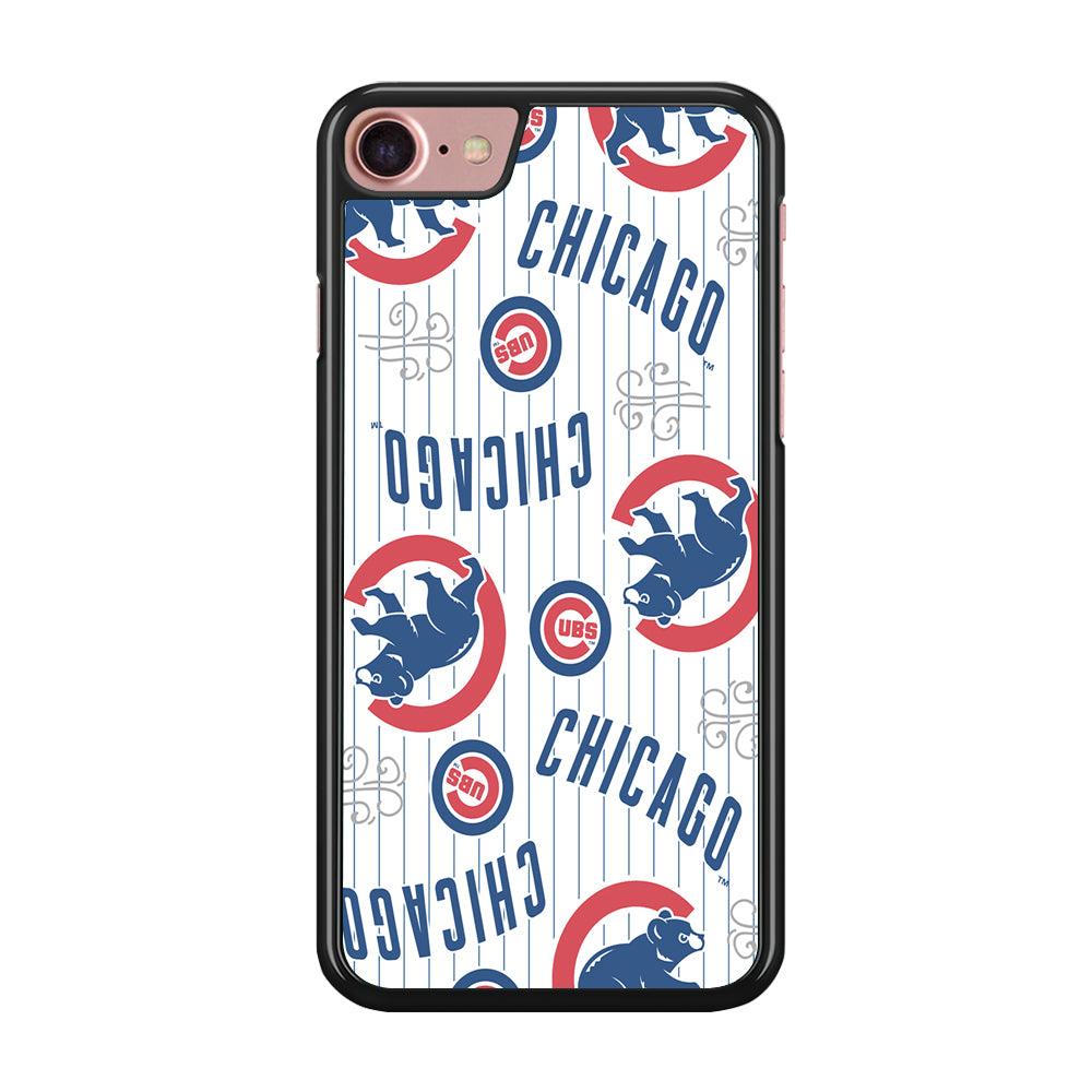 Baseball Chicago Cubs MLB 002 iPhone 7 Case-Rubber / Black (2D Case)-Xtracase