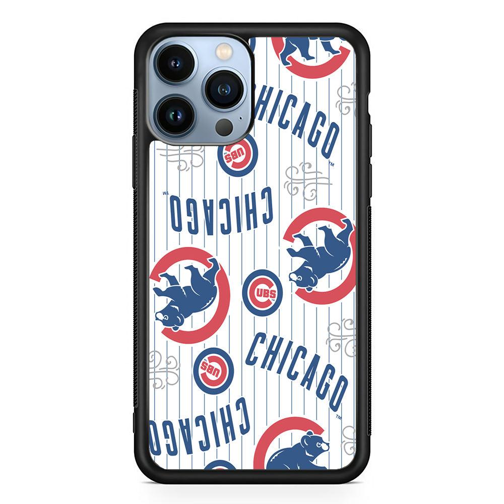 Baseball Chicago Cubs MLB 002 iPhone 13 Pro Max Case-Rubber / Black (2D Case)-Xtracase