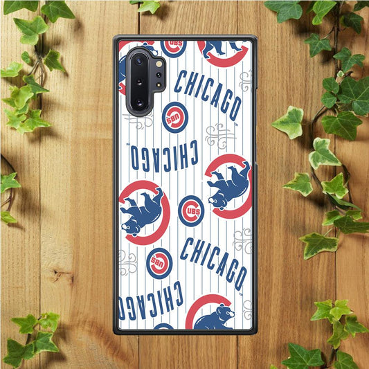 Baseball Chicago Cubs MLB 002 Samsung Galaxy Note 10 Plus Case-Rubber / White (2D Case)-Xtracase