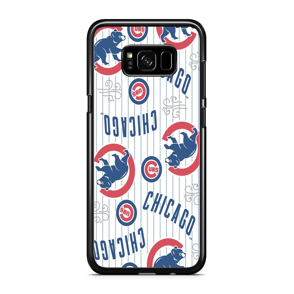 Baseball Chicago Cubs MLB 002 Samsung Galaxy S8 Case-Rubber / Black (2D Case)-Xtracase