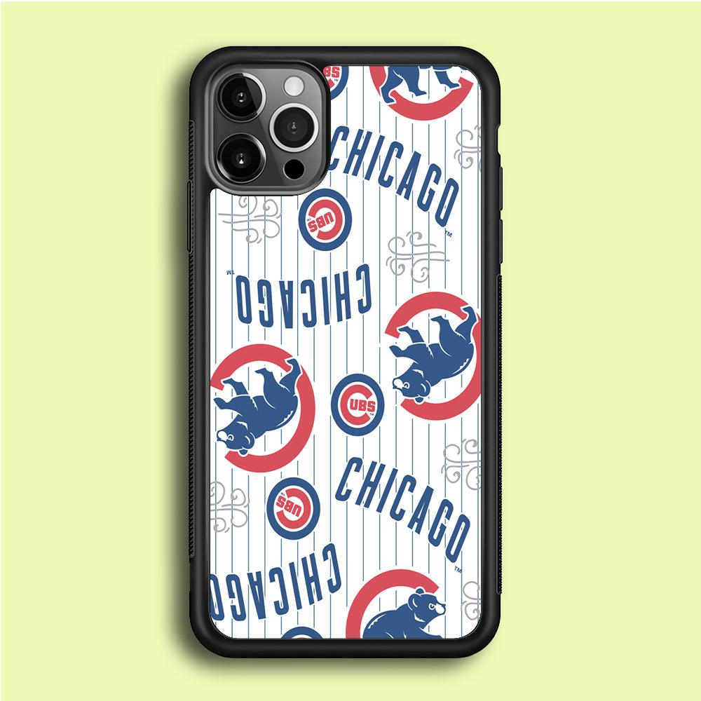 Baseball Chicago Cubs MLB 002 iPhone 12 Pro Case-Rubber / Black (2D Case)-Xtracase