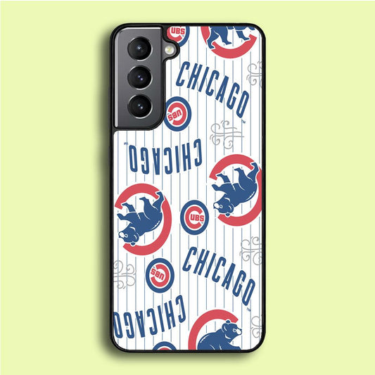 Baseball Chicago Cubs MLB 002 Samsung Galaxy S21 Plus Case-Rubber / White (2D Case)-Xtracase