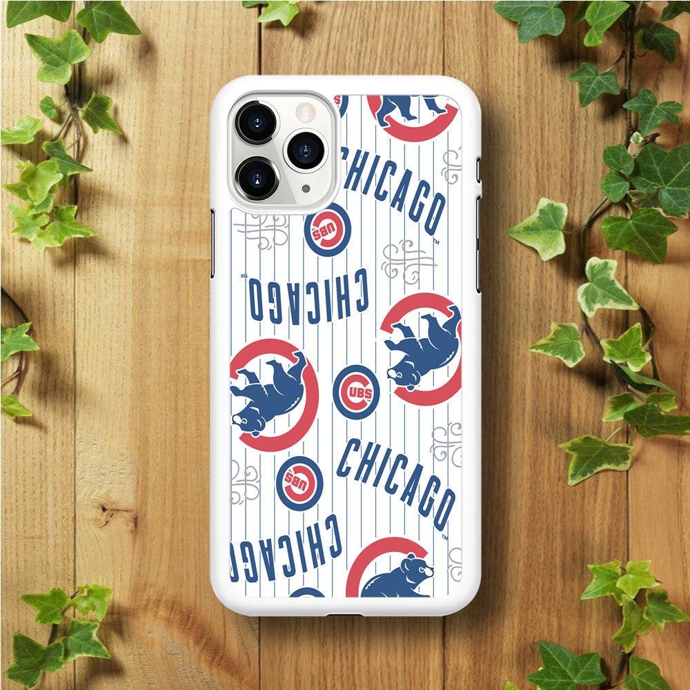Baseball Chicago Cubs MLB 002 iPhone 11 Pro Max Case-Rubber / White (2D Case)-Xtracase