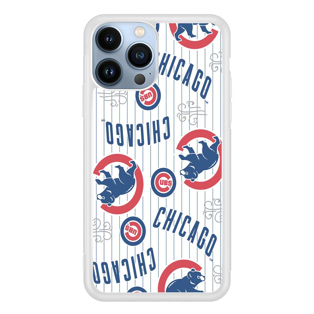 Baseball Chicago Cubs MLB 002 iPhone 13 Pro Max Case-Rubber / White (2D Case)-Xtracase