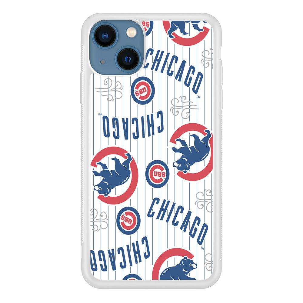 Baseball Chicago Cubs MLB 002 iPhone 13 Mini Case-Rubber / White (2D Case)-Xtracase
