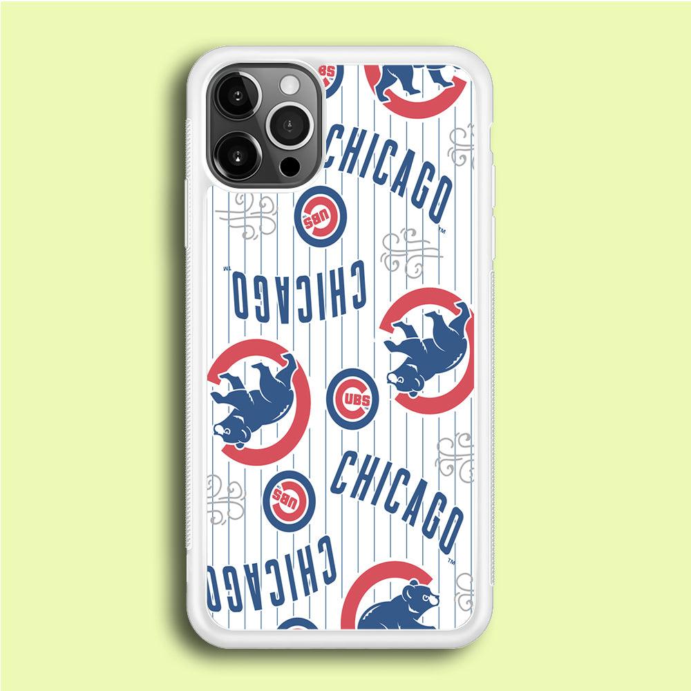 Baseball Chicago Cubs MLB 002 iPhone 12 Pro Case-Rubber / White (2D Case)-Xtracase