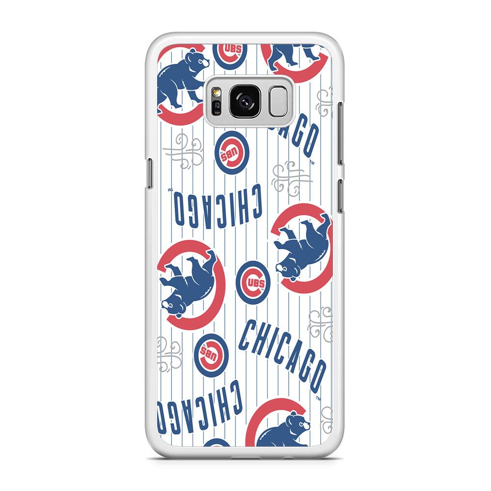 Baseball Chicago Cubs MLB 002 Samsung Galaxy S8 Case-Rubber / White (2D Case)-Xtracase