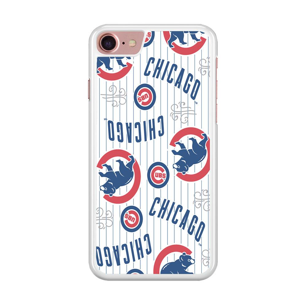 Baseball Chicago Cubs MLB 002 iPhone 7 Case-Rubber / White (2D Case)-Xtracase