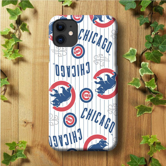 Baseball Chicago Cubs MLB 002 iPhone 11 Case-Plastic / Full Wrap (3D Case)-Xtracase