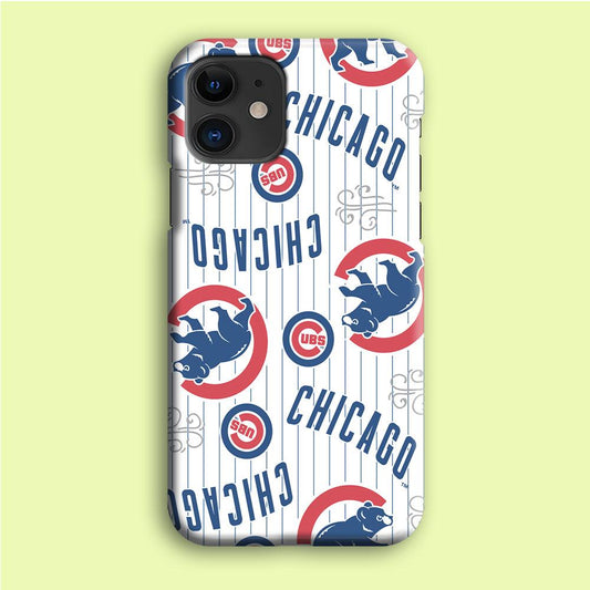 Baseball Chicago Cubs MLB 002 iPhone 12 Case-Rubber / White (2D Case)-Xtracase