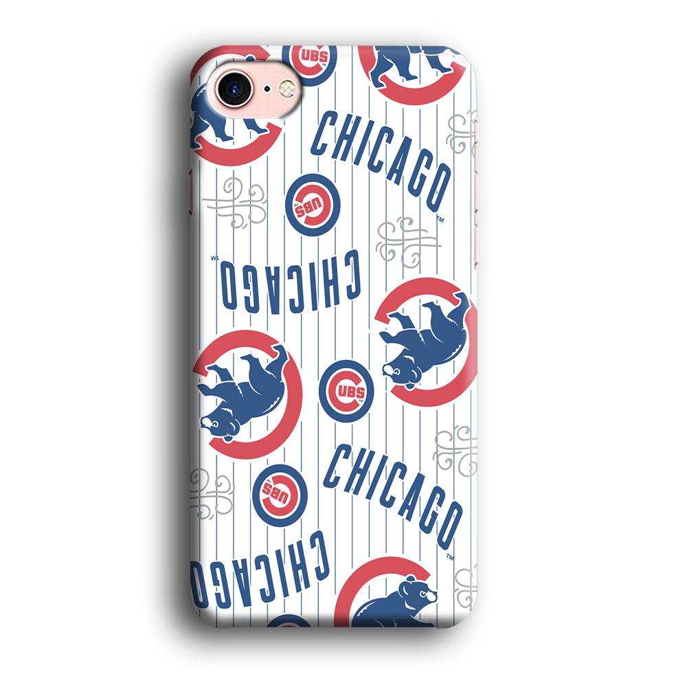 Baseball Chicago Cubs MLB 002 iPhone 8 Case-Plastic / Full Wrap (3D Case)-Xtracase