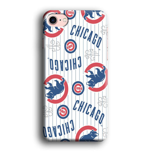 Baseball Chicago Cubs MLB 002 iPhone 8 Case-Plastic / Full Wrap (3D Case)-Xtracase