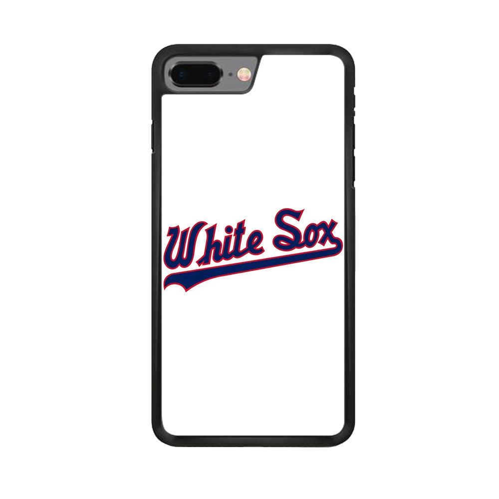 Baseball Chicago White Sox MLB 001 iPhone 8 Plus Case-Rubber / Black (2D Case)-Xtracase
