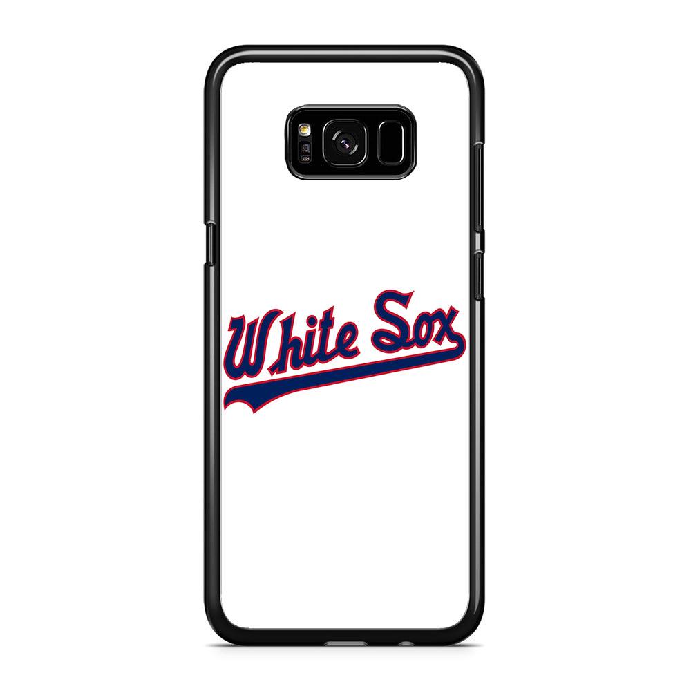 Baseball Chicago White Sox MLB 001 Samsung Galaxy S8 Case-Rubber / Black (2D Case)-Xtracase
