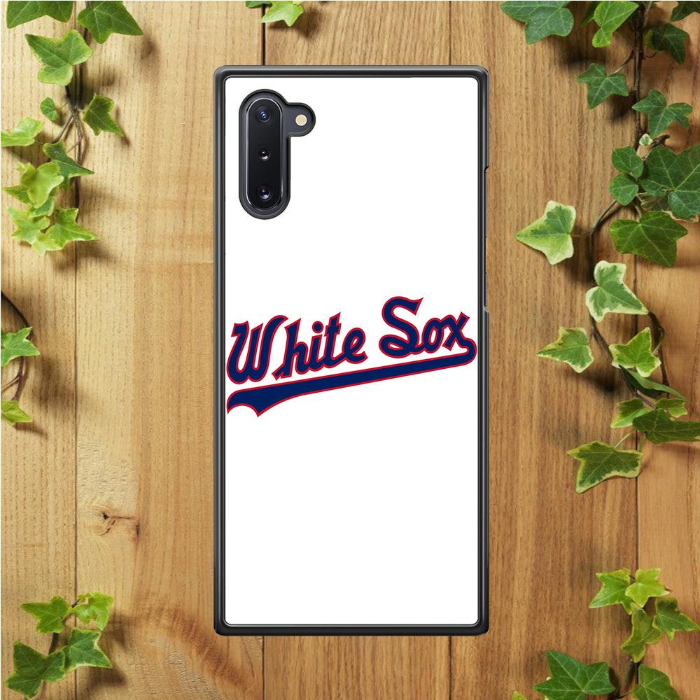 Baseball Chicago White Sox MLB 001 Samsung Galaxy Note 10 Case-Rubber / White (2D Case)-Xtracase