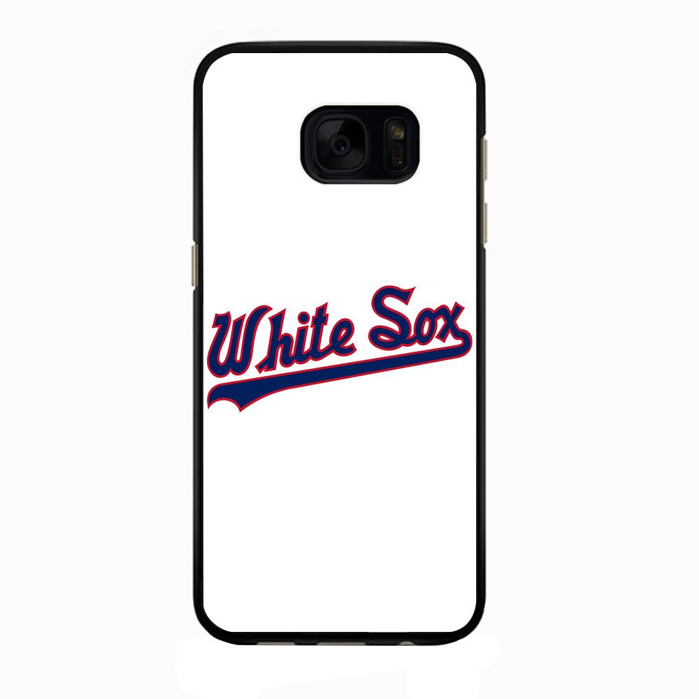 Baseball Chicago White Sox MLB 001 Samsung Galaxy S7 Edge Case-Rubber / Black (2D Case)-Xtracase