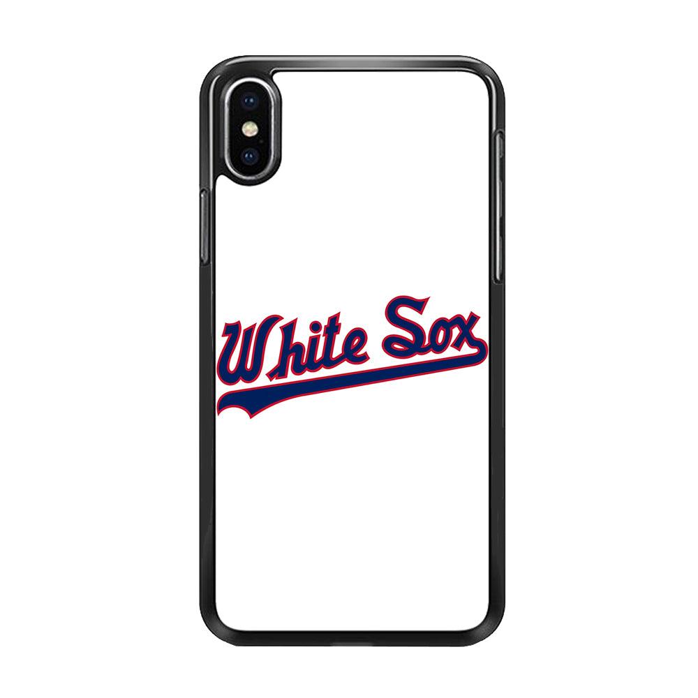 Baseball Chicago White Sox MLB 001 iPhone Xs Case-Rubber / Black (2D Case)-Xtracase