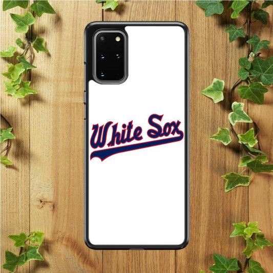 Baseball Chicago White Sox MLB 001 Samsung Galaxy S20 Plus Case-Rubber / White (2D Case)-Xtracase