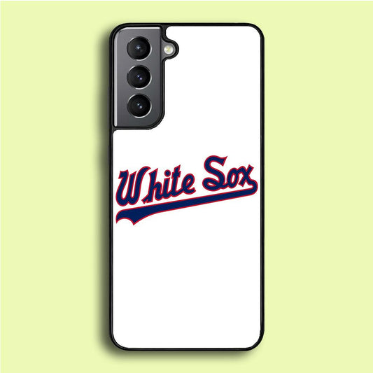 Baseball Chicago White Sox MLB 001 Samsung Galaxy S21 Case-Rubber / Black (2D Case)-Xtracase