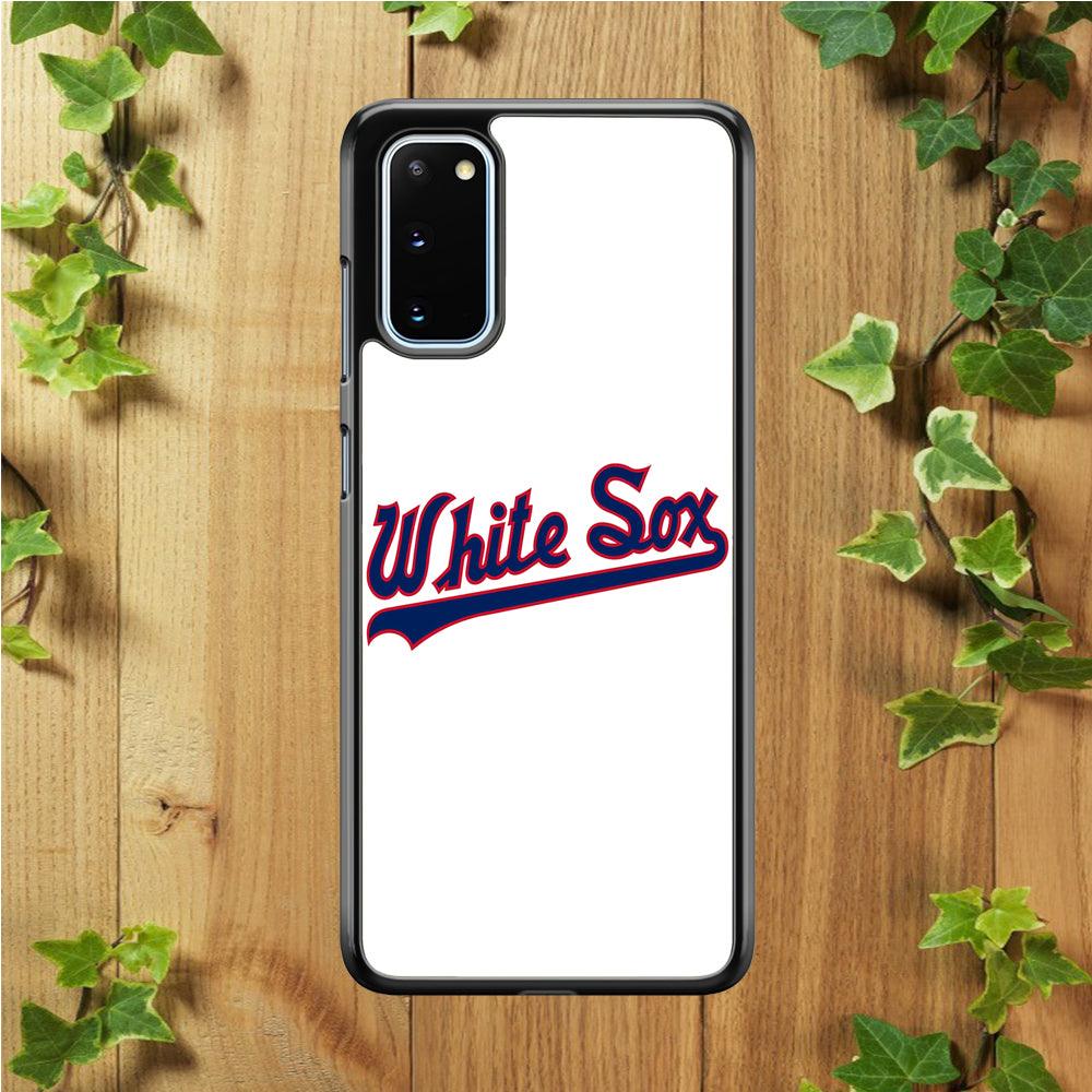 Baseball Chicago White Sox MLB 001 Samsung Galaxy S20 Case-Rubber / White (2D Case)-Xtracase