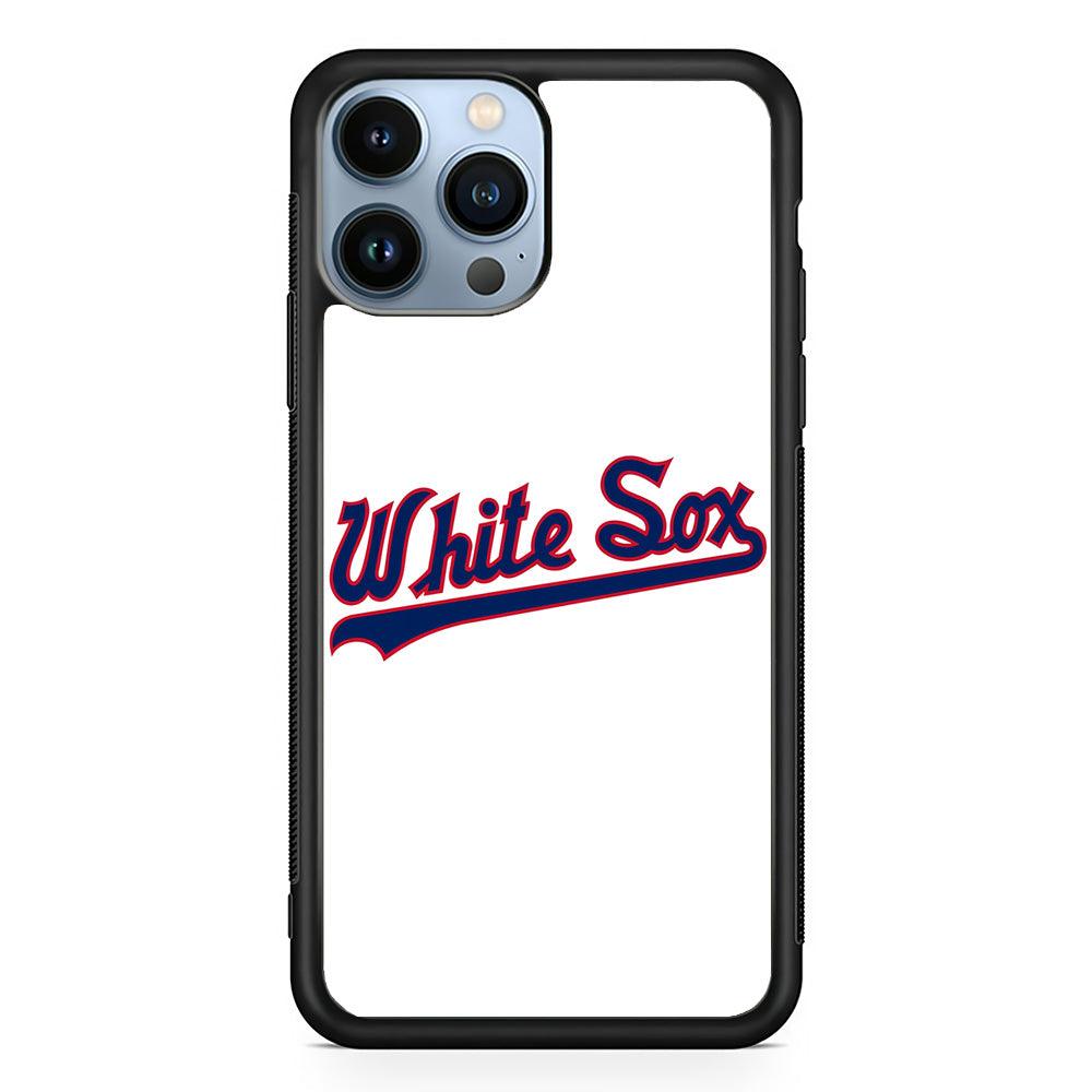 Baseball Chicago White Sox MLB 001 iPhone 13 Pro Max Case-Rubber / Black (2D Case)-Xtracase
