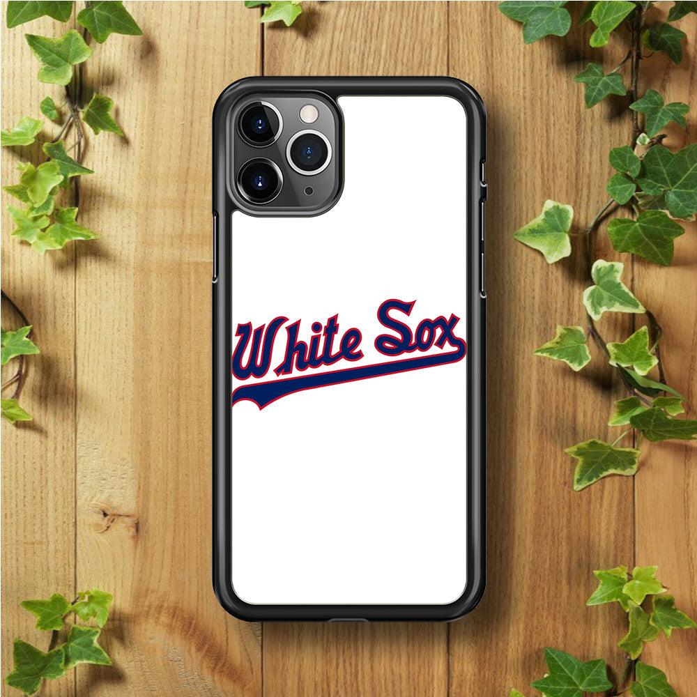 Baseball Chicago White Sox MLB 001 iPhone 11 Pro Max Case-Rubber / Black (2D Case)-Xtracase