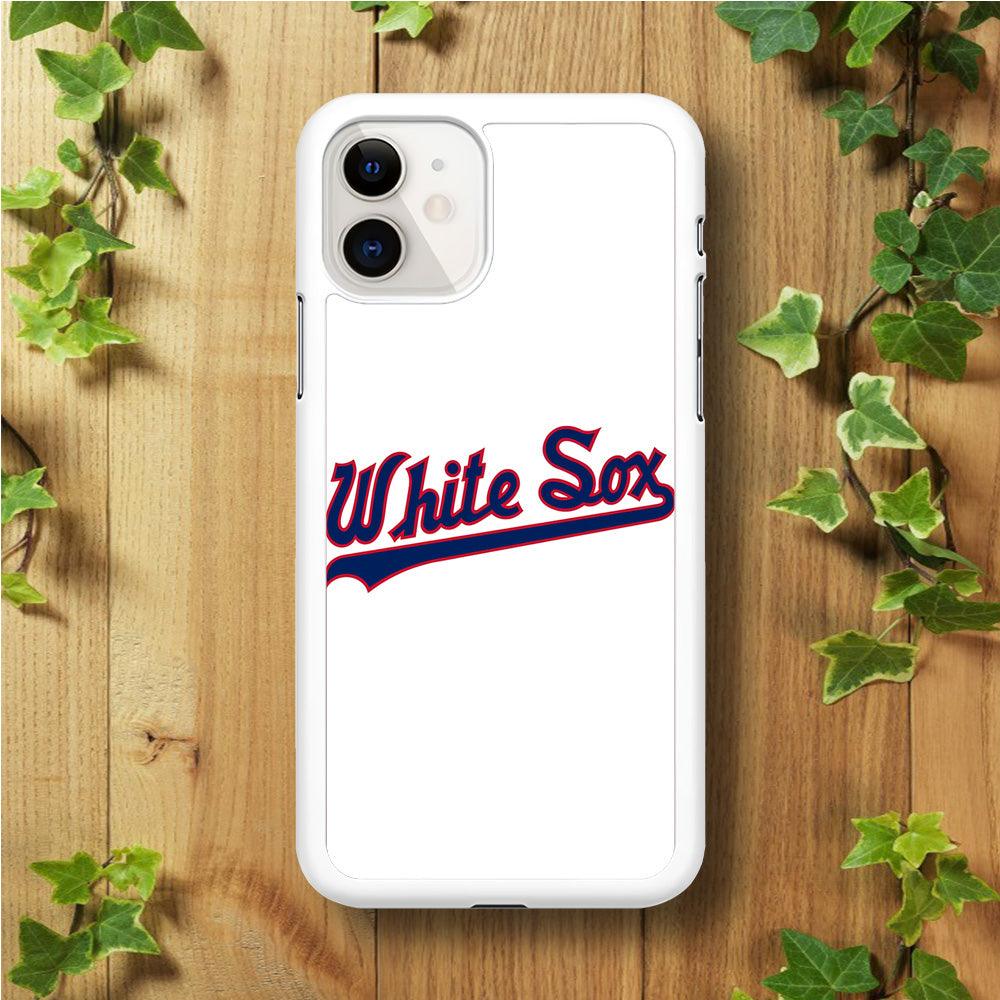 Baseball Chicago White Sox MLB 001 iPhone 11 Case-Rubber / White (2D Case)-Xtracase
